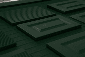 Pvc foil laminated kitchen cabinets green