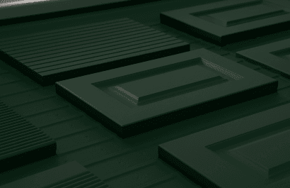 Pvc foil laminated kitchen cabinets green