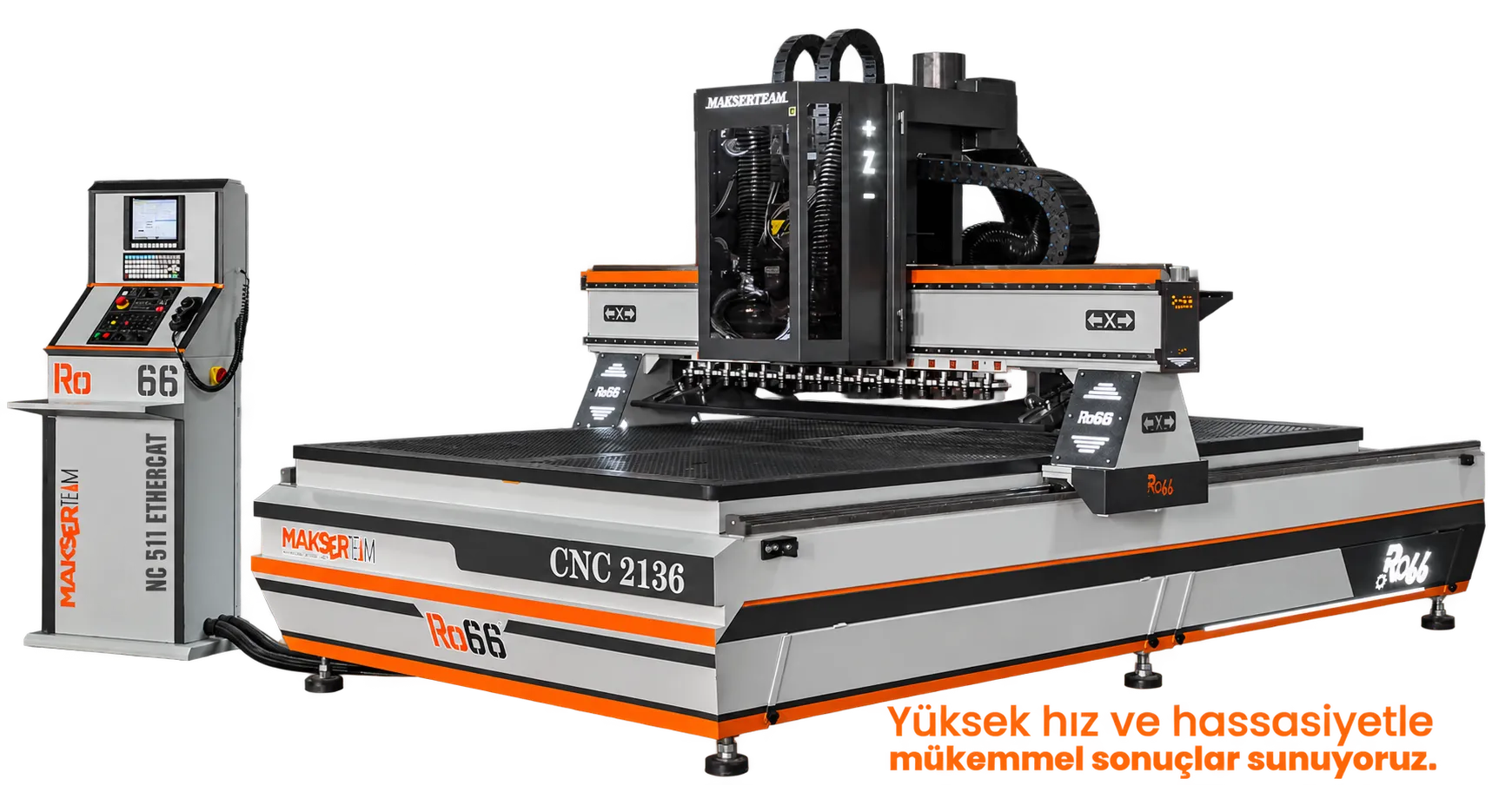 Makser RO66 ahşap CNC router ve ayrı operatör paneli